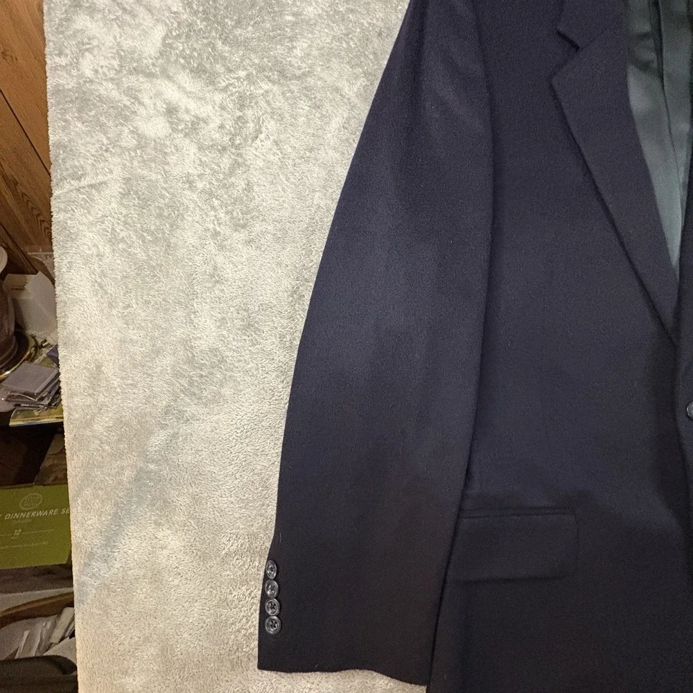 Jos A Bank Men's 44R (~46.5R) Dark Navy 100% Cashmere Blazer SEE DESCRIPTION